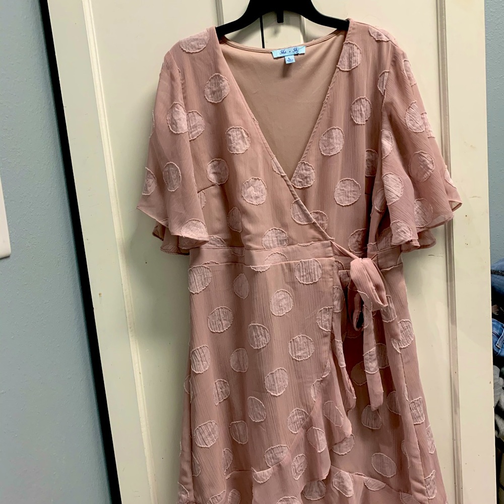She+Sky wrap cocktail party dress